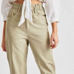 NWT Brixton Doyle womens paperbag high elastic 100% cotton waisted pant. XL
